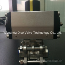 Thread Three Way Ball Valve with Pneumatic Actuator and Accesories